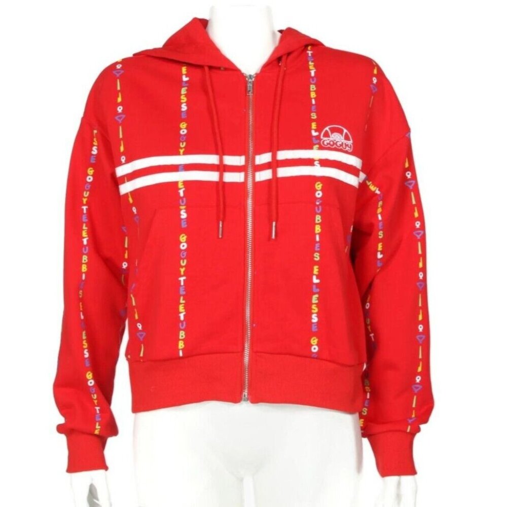 GoGuy x Teletubbie x Ellesse Red Kidcore Po Track Jacket Zip Hoodie sz S /975